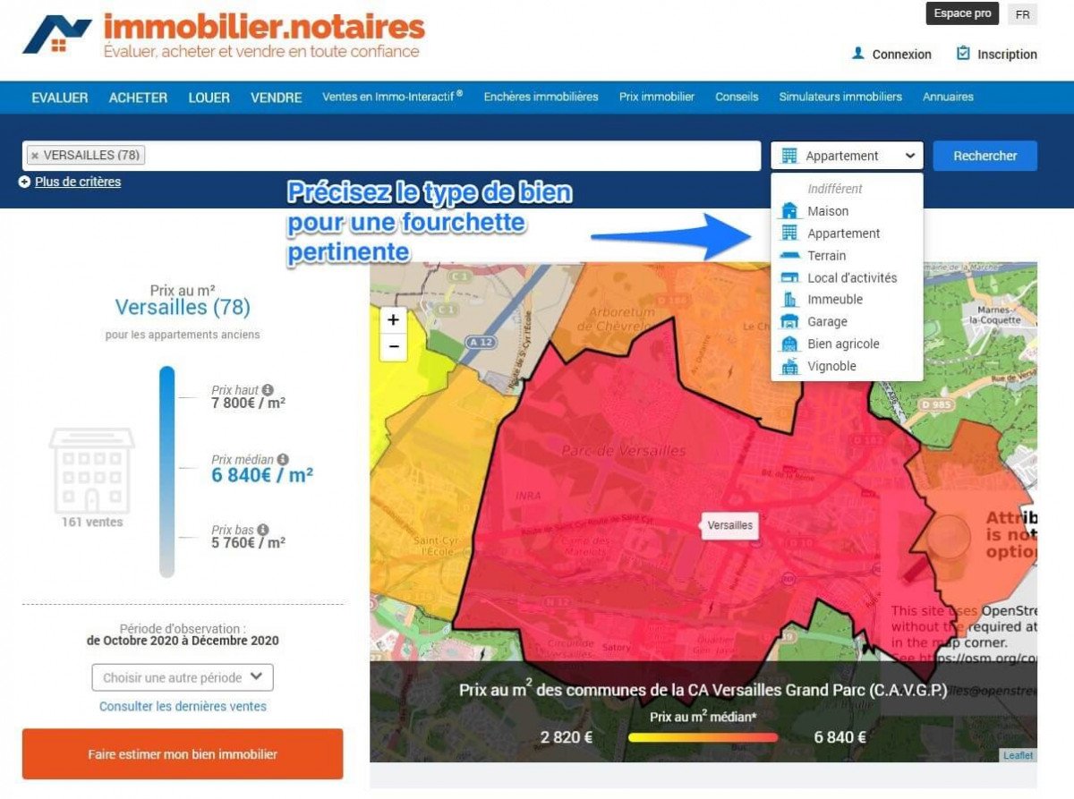 Capture outil Immobilier notaire
